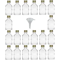 Los mejores  - Viva-artículos de Uso doméstico - 20 Mini frascos de Vidrio 20 ml con tapón de Rosca para llenar Incluye Embudo diámetro…